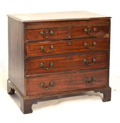 Lot 437 - George III chest of two short over three long drawers