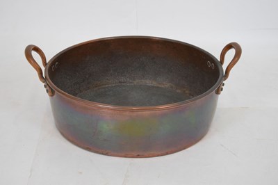 Lot 482 - Large copper two handled pan