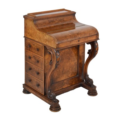 Lot 563 - Victorian walnut Davenport