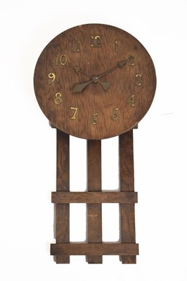 Lot 429 - Early 20th Century Arts and Crafts/Mission style American oak wall clock