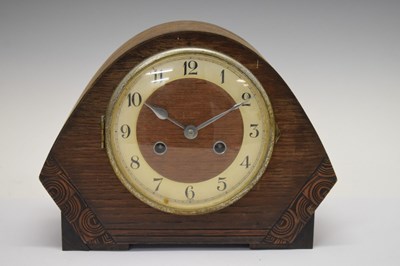 Lot 433 - Smiths electric mantel clock and three mid 20th Century mantel clocks