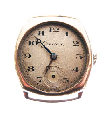 Lot 64 - Grosvenor - Gentleman's 9ct gold wristwatch head
