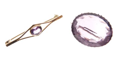 Lot 34 - Victorian amethyst brooch, and another