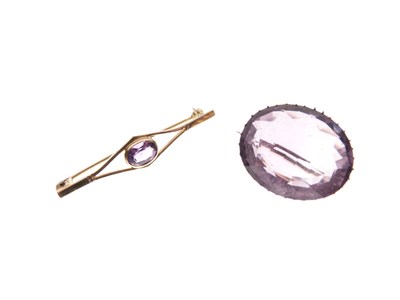Lot 34 - Victorian amethyst brooch, and another