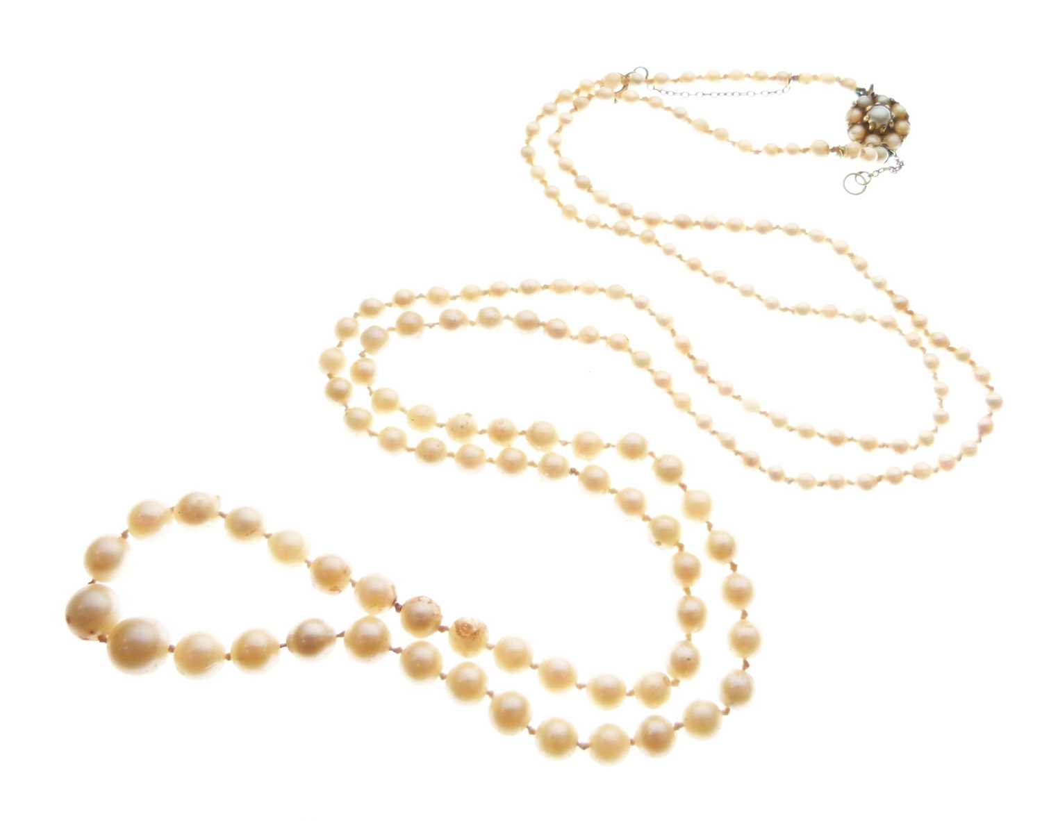 Lot 47 - Row of graduated freshwater pearls