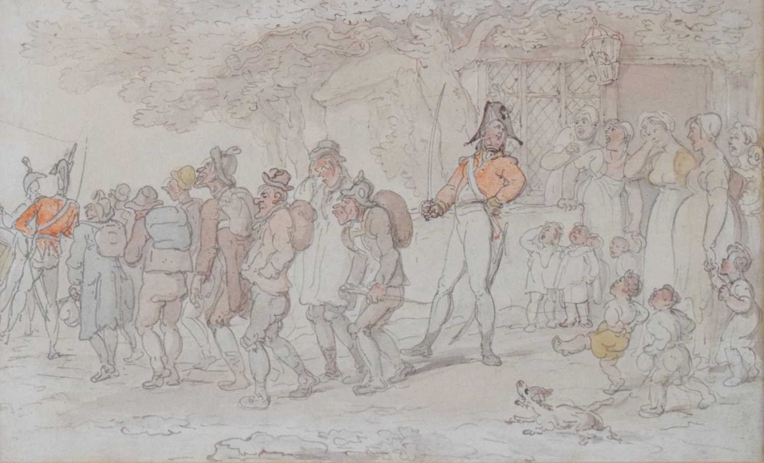 Lot 402 - After Thomas Rowlandson (1756-1827) - Watercolour - The Recruits