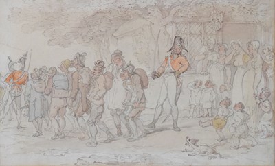 Lot 402 - After Thomas Rowlandson (1756-1827) - Watercolour - The Recruits