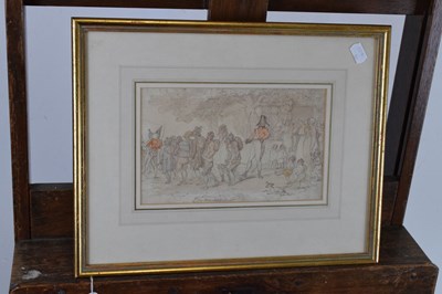 Lot 402 - After Thomas Rowlandson (1756-1827) - Watercolour - The Recruits