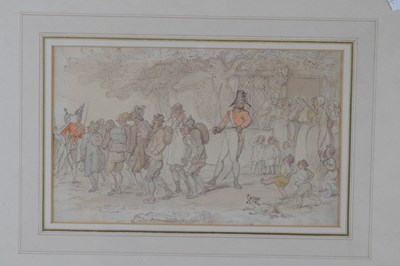 Lot 402 - After Thomas Rowlandson (1756-1827) - Watercolour - The Recruits