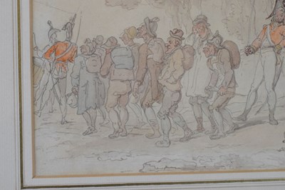 Lot 402 - After Thomas Rowlandson (1756-1827) - Watercolour - The Recruits