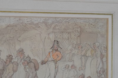 Lot 402 - After Thomas Rowlandson (1756-1827) - Watercolour - The Recruits