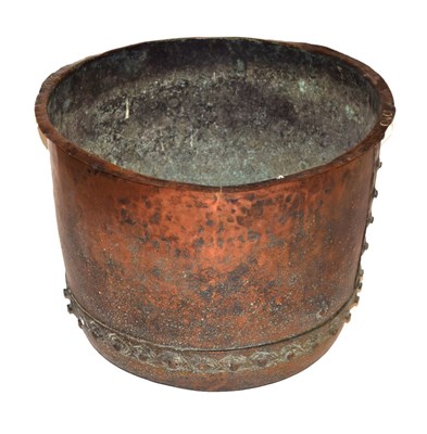 Lot 248 - Large 19th Century studded copper log bin