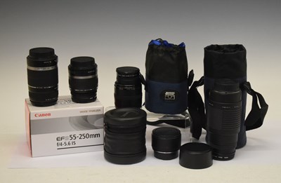 Lot 204 - Quantity of Canon and other camera lenses