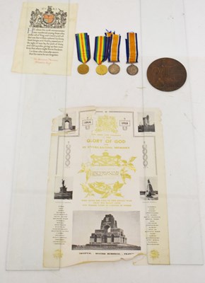 Lot 95 - First World War Memorial Plaque and medals