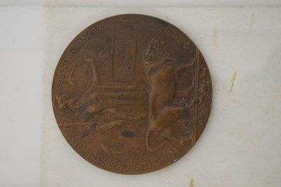 Lot 95 - First World War Memorial Plaque and medals