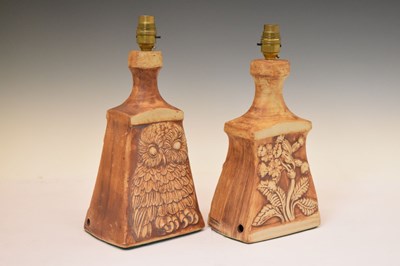 Lot 541 - Two Quantock Design studio pottery lamps