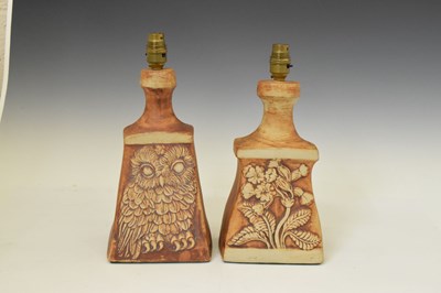 Lot 541 - Two Quantock Design studio pottery lamps