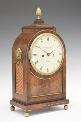 Lot 446 - Regency brass inlaid twin fusee bracket clock