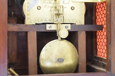 Lot 446 - Regency brass inlaid twin fusee bracket clock
