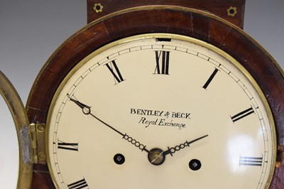 Lot 446 - Regency brass inlaid twin fusee bracket clock