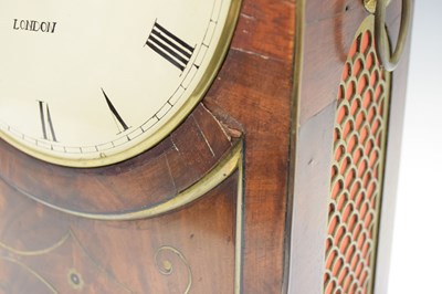 Lot 446 - Regency brass inlaid twin fusee bracket clock