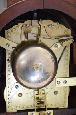 Lot 446 - Regency brass inlaid twin fusee bracket clock