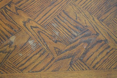 Lot 391 - French oak parquetry draw-leaf table