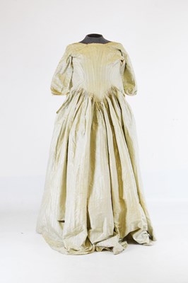Lot 164 - Believed Victorian pale green silk dress and underskirt