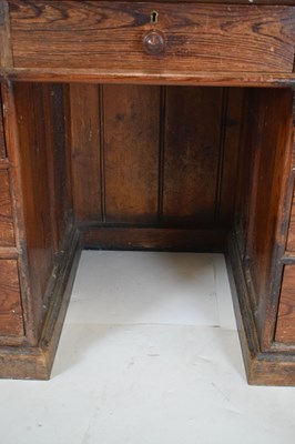 Lot 386 - Pitch pine twin pedestal desk