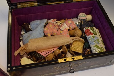 Lot 139 - Coromandel and mother of pearl inlaid needlework box