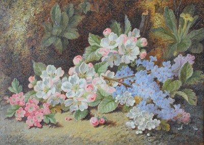 Lot 427 - Oliver Clare (1853-1927) attr. - Oil on canvas - Still life with flowers