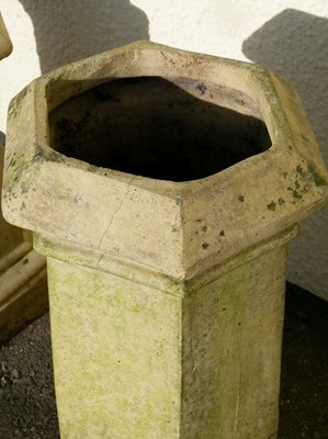 Lot 499 - Two hexagonal composite stone chimney pots