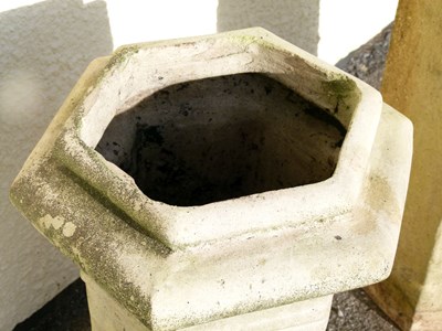 Lot 499 - Two hexagonal composite stone chimney pots