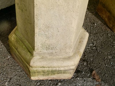 Lot 499 - Two hexagonal composite stone chimney pots