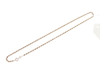 Lot 37 - 9ct gold rope-link necklace