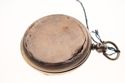 Lot 123 - Silver cased half hunter pocket watch together with a white metal pocket watch