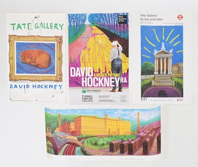 Lot 146 - Three David Hockney art exhibition posters and a David Hockney poster print