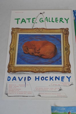 Lot 146 - Three David Hockney art exhibition posters and a David Hockney poster print