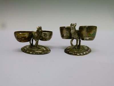 Lot 81 - Pair of 800 standard white metal salts in the form of a mule