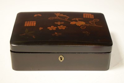Lot 161 - Japanese lacquer box containing playing cards