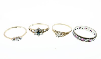Lot 12 - Four various gem-set dress rings