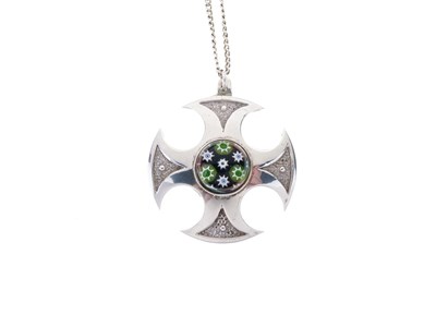 Lot 21 - Caithness - Sterling silver Celtic cross design pendant
