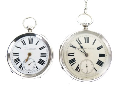 Lot 66 - Two silver cased pocket watches