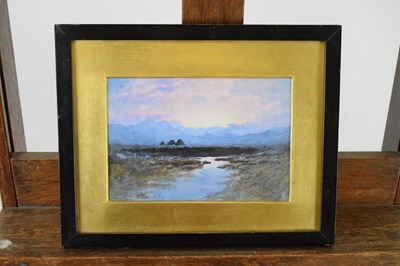 Lot 419 - William Percy French (1854-1920) - Watercolour - Irish landscape with peat workings