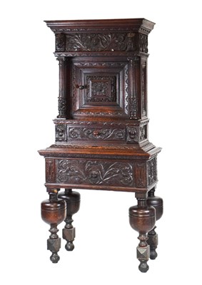 Lot 526 - Flemish oak cabinet on stand