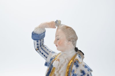 Lot 303 - Pair 19th Century Meissen blue and white figures