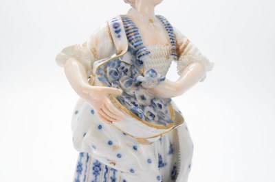 Lot 303 - Pair 19th Century Meissen blue and white figures