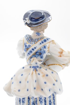 Lot 303 - Pair 19th Century Meissen blue and white figures