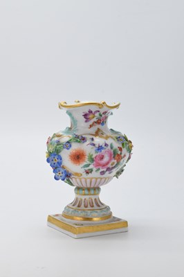 Lot 314 - Meissen flower-encrusted miniature vase