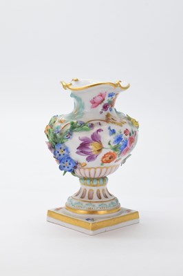 Lot 314 - Meissen flower-encrusted miniature vase